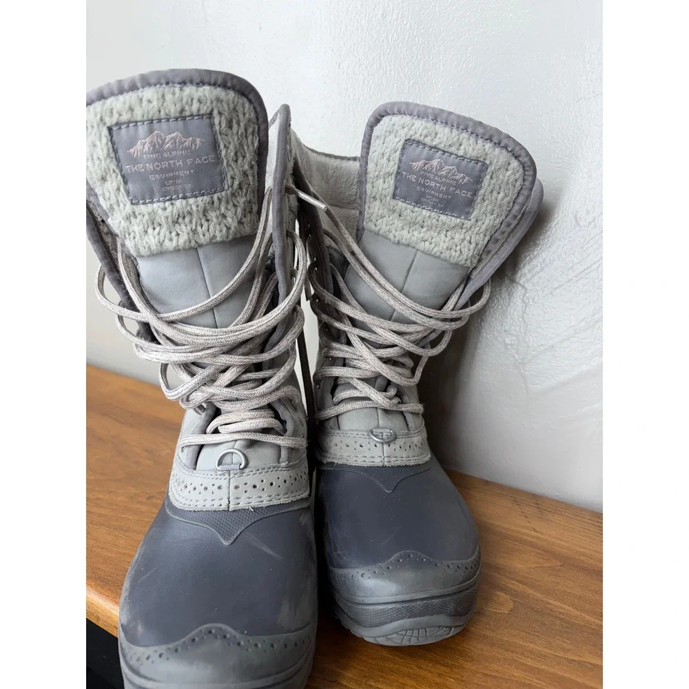 The North Face Shellista III Mid Grey Waterproof Insulated Snow Boots Womens 7